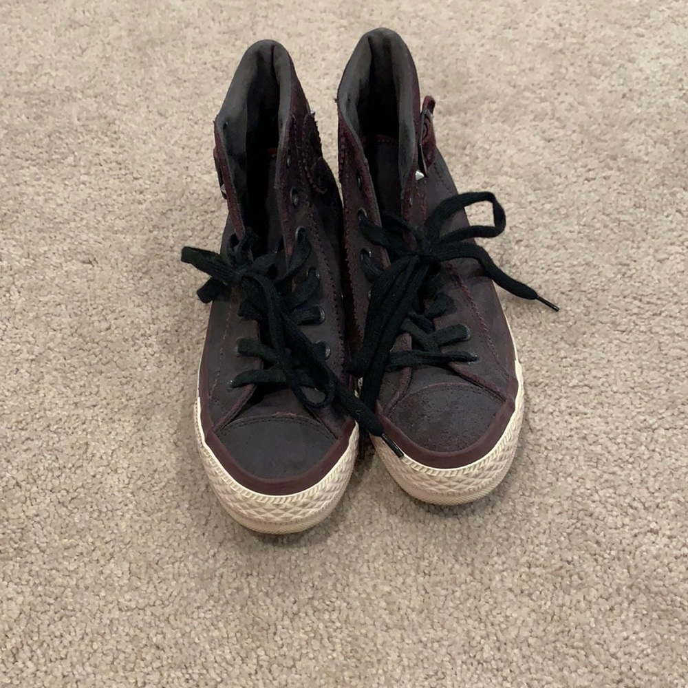 Suede high top converse with studs